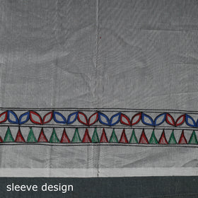 Madhubani Handpainted Chanderi Silk 2pc Unstitched Dress Material Kurta Set 18