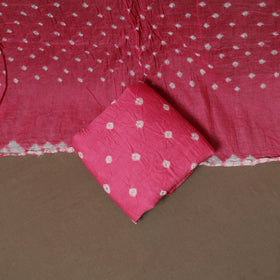 Kutch Bandhani Sequin Work Satin Cotton Unstitched Dress Material: Kurta, Bottom & Dupatta 17