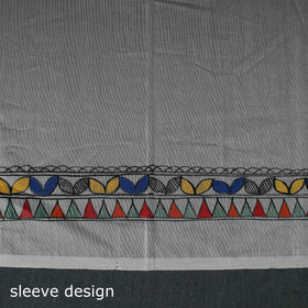 Madhubani Handpainted Chanderi Silk 2pc Unstitched Dress Material Kurta Set 20