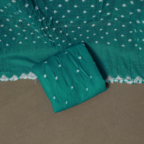 Kutch Bandhani Sequin Work Satin Cotton Unstitched Dress Material: Kurta, Bottom & Dupatta 18