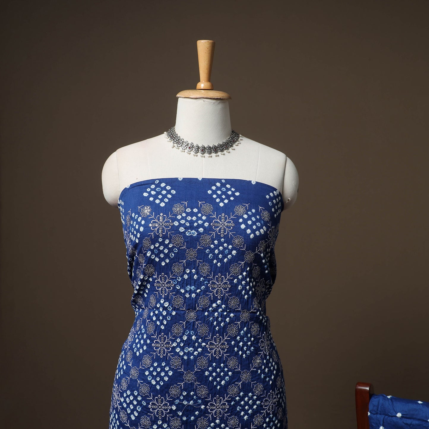Kutch Bandhani Sequin Work Satin Cotton Unstitched Dress Material: Kurta, Bottom & Dupatta 20