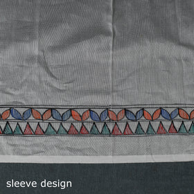 Madhubani Handpainted Chanderi Silk 2pc Unstitched Dress Material Kurta Set 23