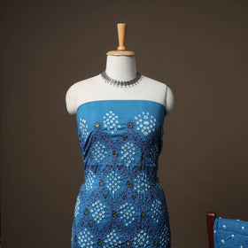 Kutch Bandhani Sequin Work Satin Cotton Unstitched Dress Material: Kurta, Bottom & Dupatta 22