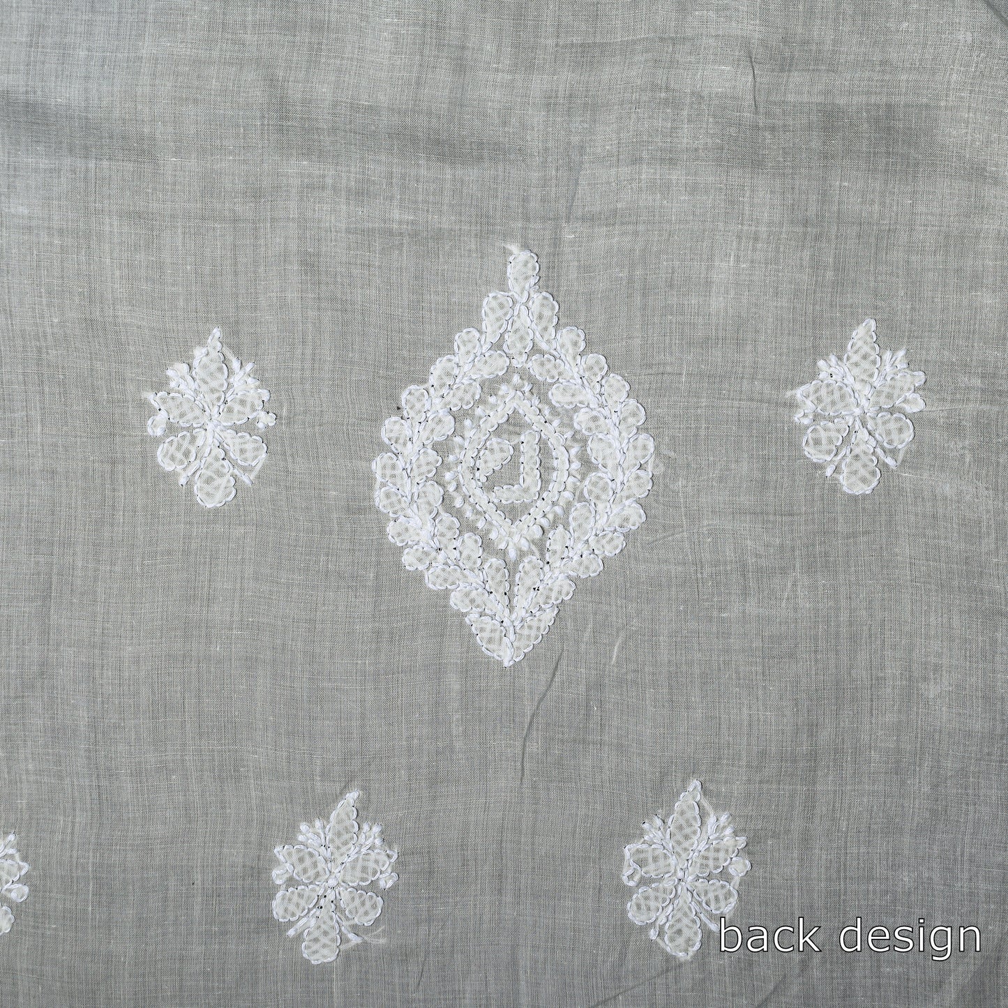 Beige - Lucknow Chikankari with Parsi Style Embroidered Cotton Kurta Material - 2.95 Meter