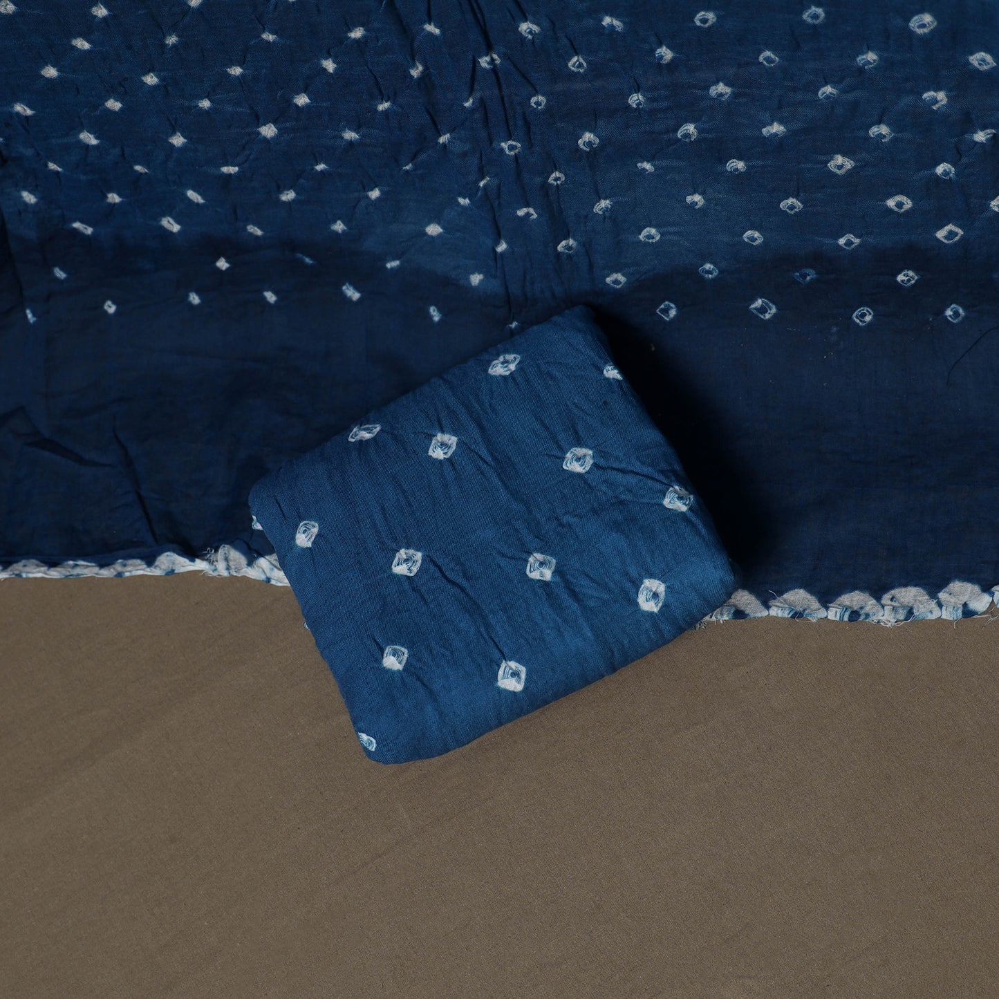 Kutch Bandhani Sequin Work Satin Cotton Unstitched Dress Material: Kurta, Bottom & Dupatta 22