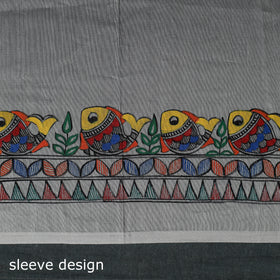 Madhubani Handpainted Chanderi Silk 2pc Unstitched Dress Material Kurta Set 24