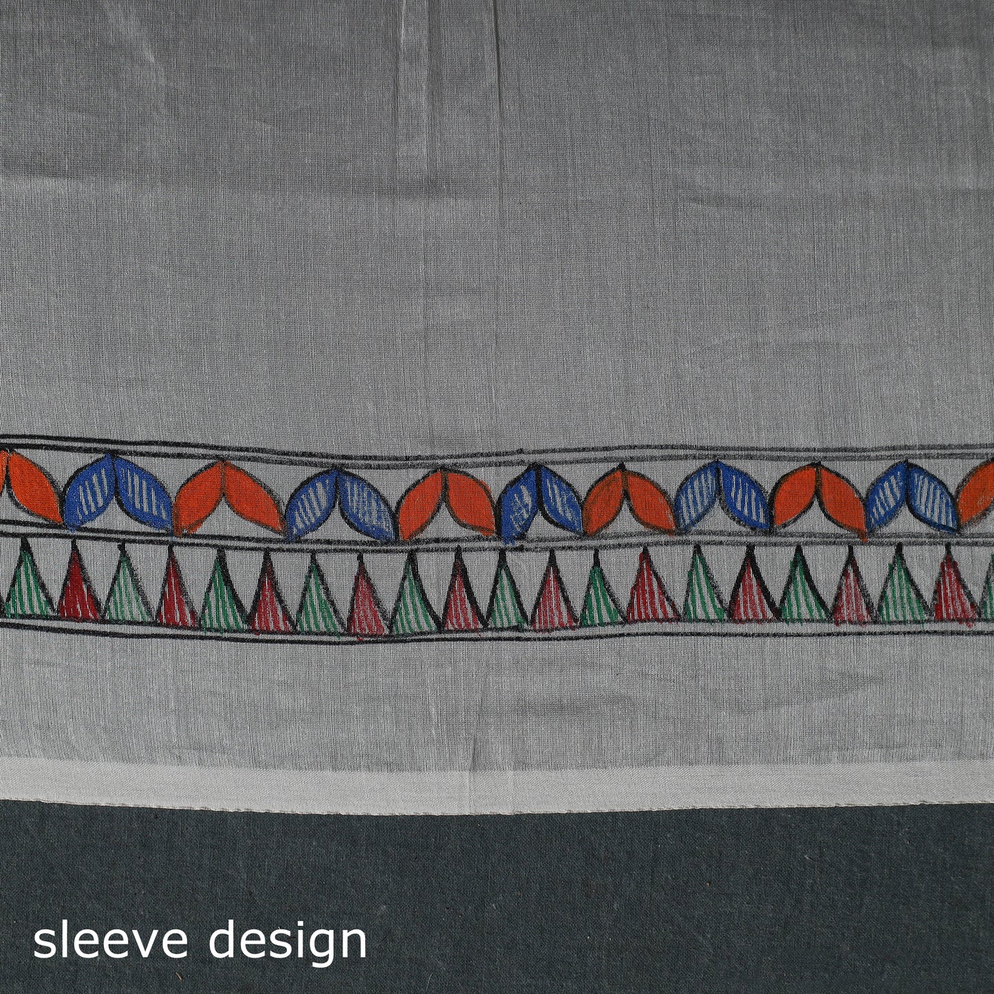 Madhubani Handpainted Chanderi Silk 2pc Unstitched Dress Material Kurta Set 25