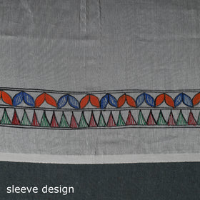 Madhubani Handpainted Chanderi Silk 2pc Unstitched Dress Material Kurta Set 25