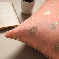 Peach - Silk Banarasi Cushion Cover with Zari Work 19