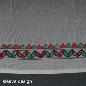 Madhubani Handpainted Chanderi Silk 2pc Unstitched Dress Material Kurta Set 26