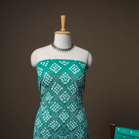 Kutch Bandhani Sequin Work Satin Cotton Unstitched Dress Material: Kurta, Bottom & Dupatta 24