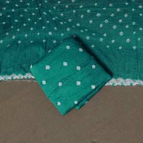 Kutch Bandhani Sequin Work Satin Cotton Unstitched Dress Material: Kurta, Bottom & Dupatta 24