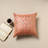 Peach - Silk Banarasi Cushion Cover with Zari Work 21