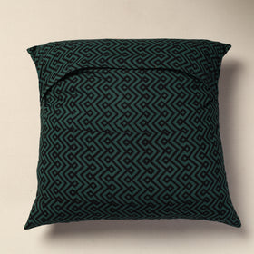 Green Bagh Block Printed Cotton Cushion Cover