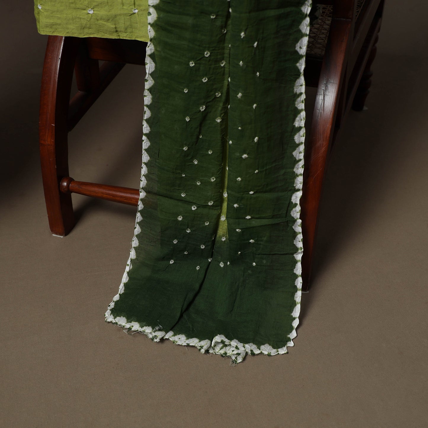 Kutch Bandhani Sequin Work Satin Cotton Unstitched Dress Material: Kurta, Bottom & Dupatta 25