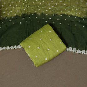 Kutch Bandhani Sequin Work Satin Cotton Unstitched Dress Material: Kurta, Bottom & Dupatta 25
