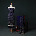 Kutch Bandhani Tie-Dye Modal Silk 3pc Unstitched Dress Material Suit Set 01