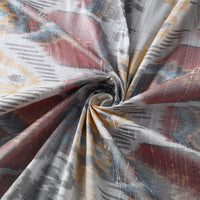 Multicolor - Pure Handloom Raw Silk Pochampally Ikat Fabric 03