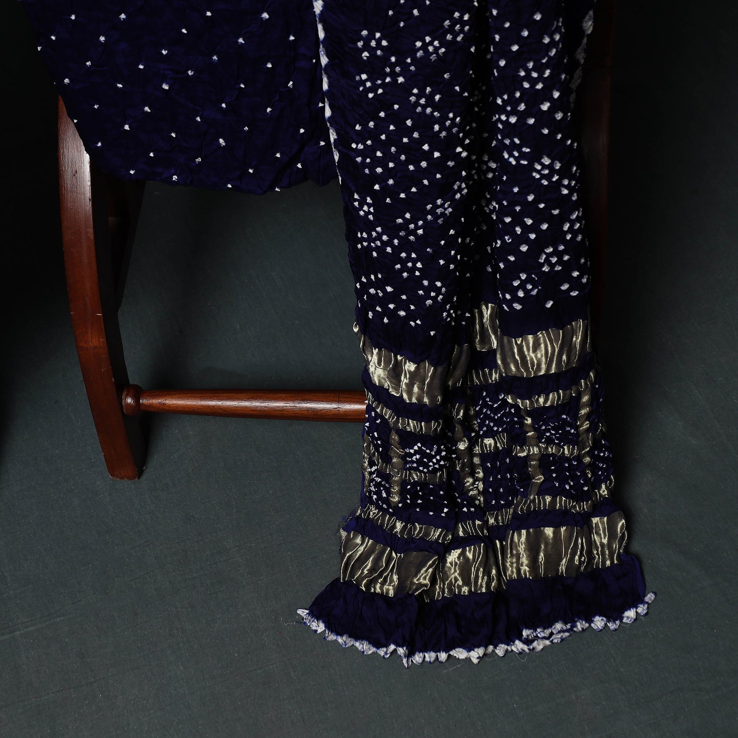 Kutch Bandhani Tie-Dye Modal Silk 3pc Unstitched Dress Material Suit Set 01