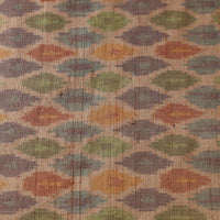 Multicolor - Pure Handloom Raw Silk Pochampally Ikat Fabric 04