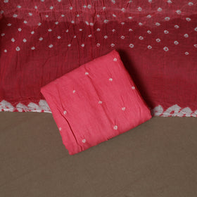 Kutch Bandhani Sequin Work Satin Cotton Unstitched Dress Material: Kurta, Bottom & Dupatta 26