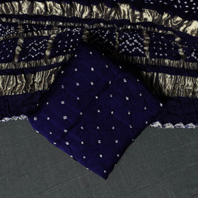 Kutch Bandhani Tie-Dye Modal Silk 3pc Unstitched Dress Material Suit Set 01