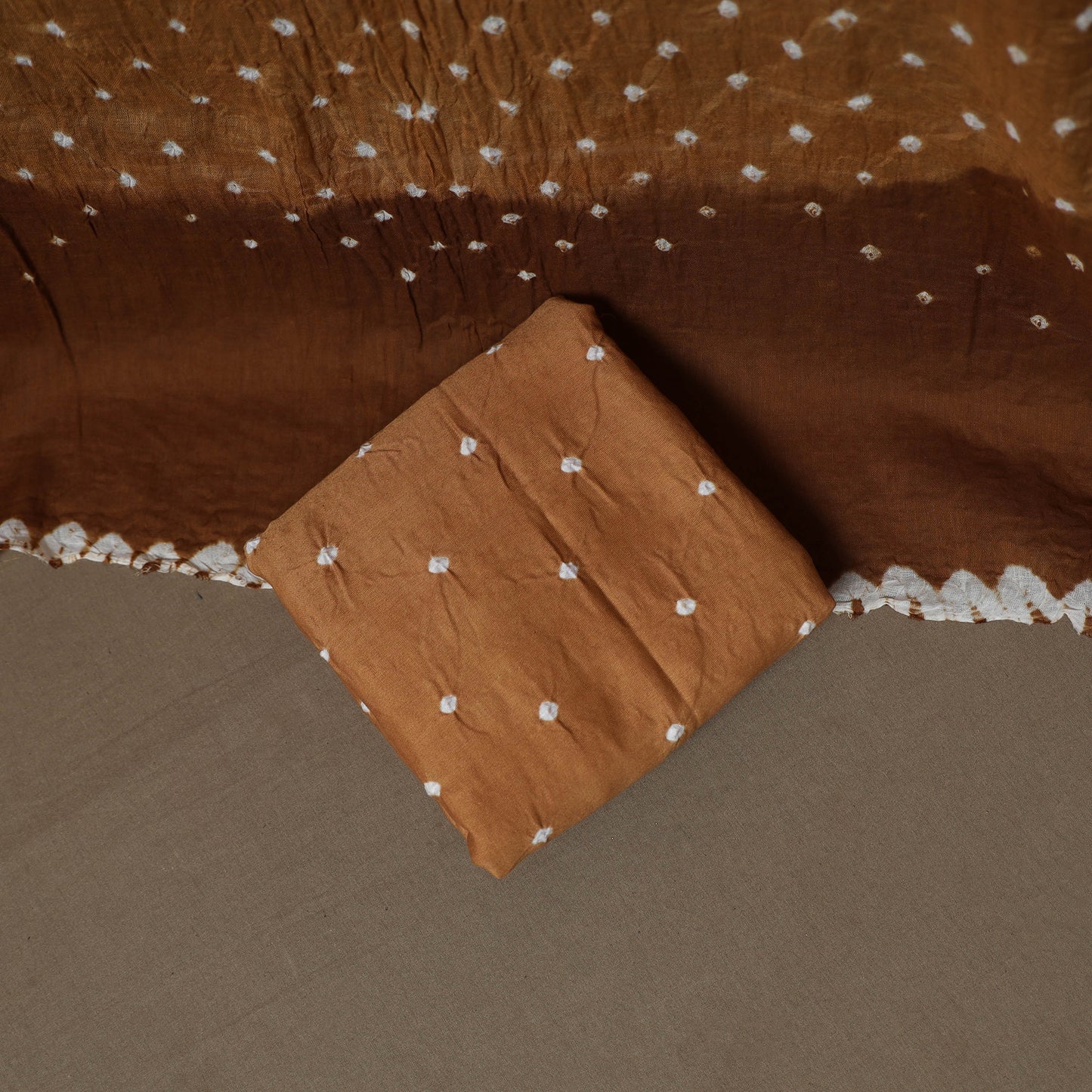 Kutch Bandhani Sequin Work Satin Cotton Unstitched Dress Material: Kurta, Bottom & Dupatta 27