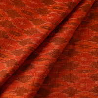 Orange - Pure Handloom Raw Silk Pochampally Ikat Fabric 08