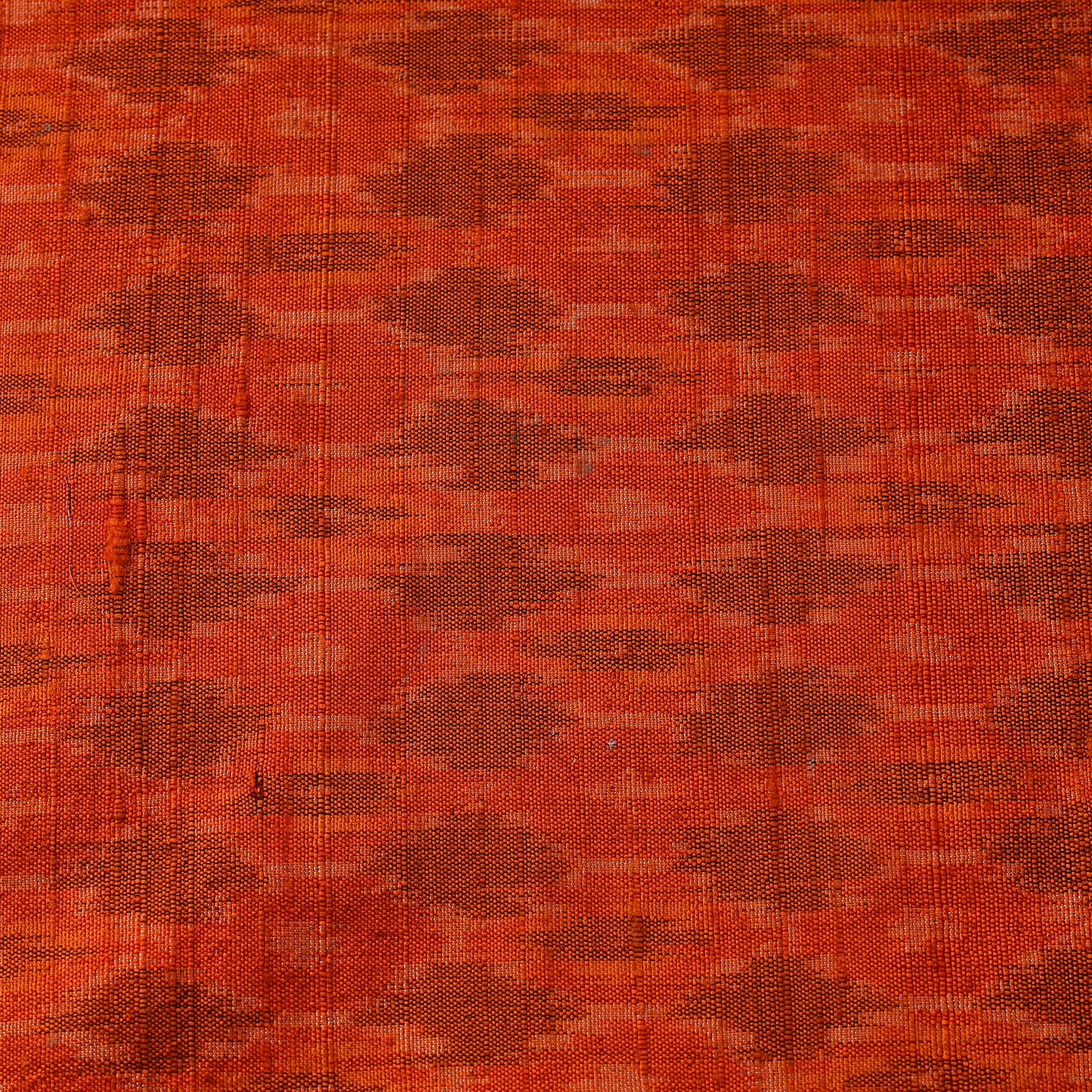 Orange - Pure Handloom Raw Silk Pochampally Ikat Fabric 08