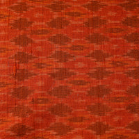 Orange - Pure Handloom Raw Silk Pochampally Ikat Fabric 08