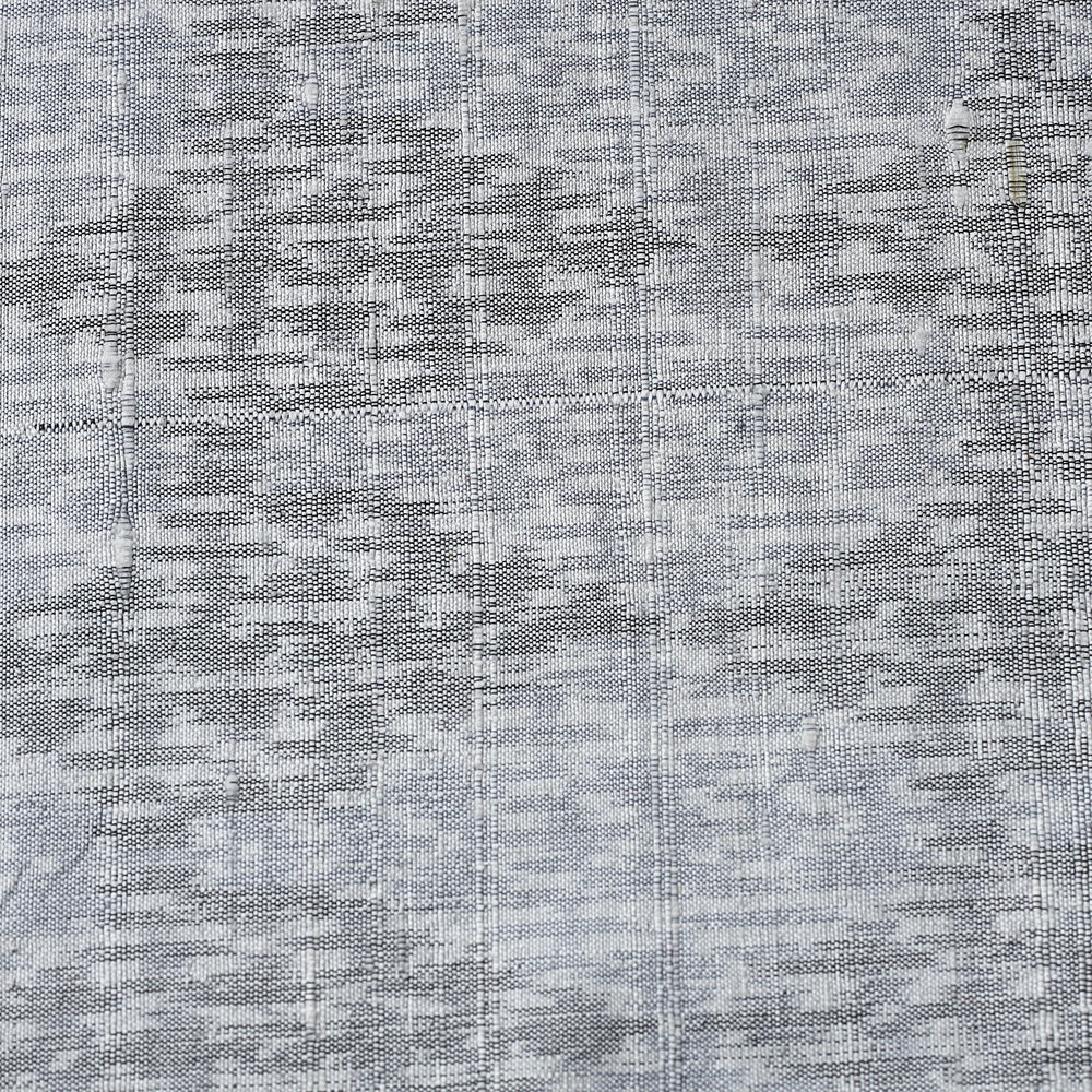 Grey - Pure Handloom Raw Silk Pochampally Ikat Fabric 09