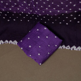 Kutch Bandhani Sequin Work Satin Cotton Unstitched Dress Material: Kurta, Bottom & Dupatta 30