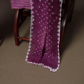 Kutch Bandhani Sequin Work Satin Cotton Unstitched Dress Material: Kurta, Bottom & Dupatta 31