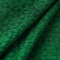 Green - Pure Handloom Raw Silk Pochampally Ikat Fabric 10