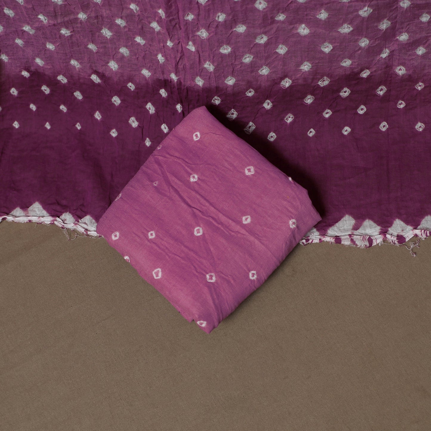 Kutch Bandhani Sequin Work Satin Cotton Unstitched Dress Material: Kurta, Bottom & Dupatta 31