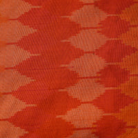 Orange - Pure Handloom Mulberry Silk Pochampally Ikat Fabric 11