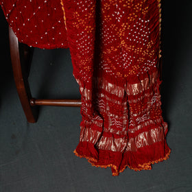 Kutch Bandhani Tie-Dye Modal Silk 3pc Unstitched Dress Material Suit Set 08