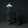 Kutch Bandhani Tie-Dye Modal Silk 3pc Unstitched Dress Material Suit Set 10