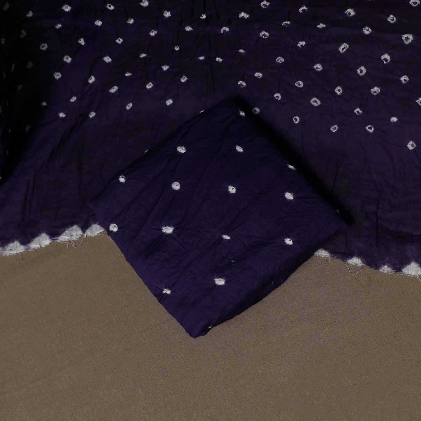 Kutch Bandhani Sequin & Mirror Work Satin Cotton Unstitched Dress Material: Kurta, Bottom & Dupatta 33