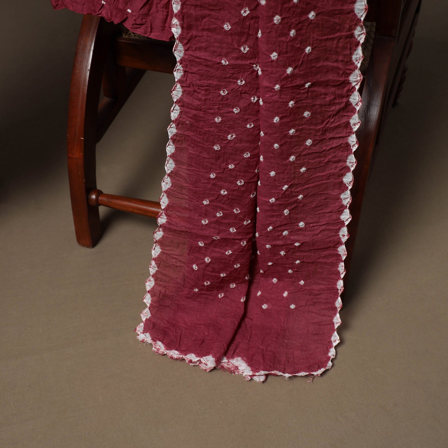 Kutch Bandhani Sequin & Mirror Work Satin Cotton Unstitched Dress Material: Kurta, Bottom & Dupatta 34