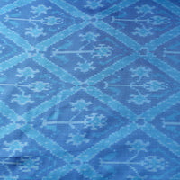 Blue - Pure Handloom Mulberry Silk Pochampally Ikat Fabric 14