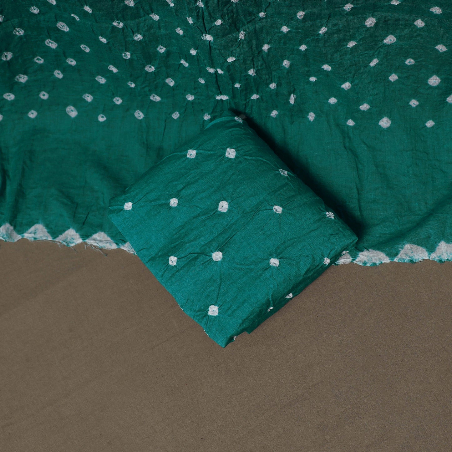 Kutch Bandhani Sequin & Mirror Work Satin Cotton Unstitched Dress Material: Kurta, Bottom & Dupatta 35
