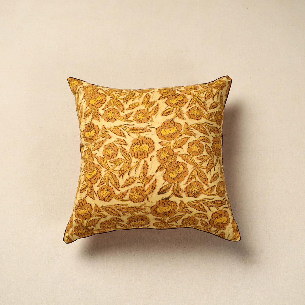 Cotton Block Printed Bagru Cushion Cover (16 x 16 in) 37