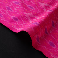 Pink - Pure Handloom Mulberry Silk Pochampally Ikat Fabric 15