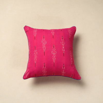 Pink - Cotton Pochampally Ikat Cushion Cover  (16 x 16 in) 33