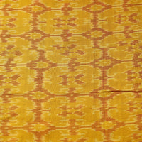 Yellow - Pure Handloom Mulberry Silk Pochampally Ikat Fabric 16