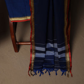 Dharwad Mercerised Cotton 3pc Unstitched Dress Material Suit Set with Woven Border 01