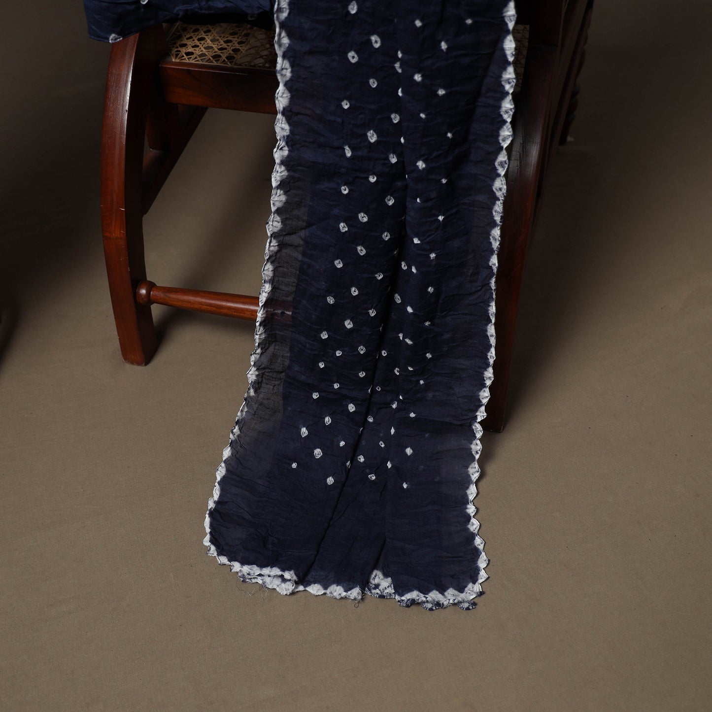 Kutch Bandhani Sequin & Mirror Work Satin Cotton Unstitched Dress Material: Kurta, Bottom & Dupatta 38