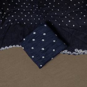 Kutch Bandhani Sequin & Mirror Work Satin Cotton Unstitched Dress Material: Kurta, Bottom & Dupatta 38