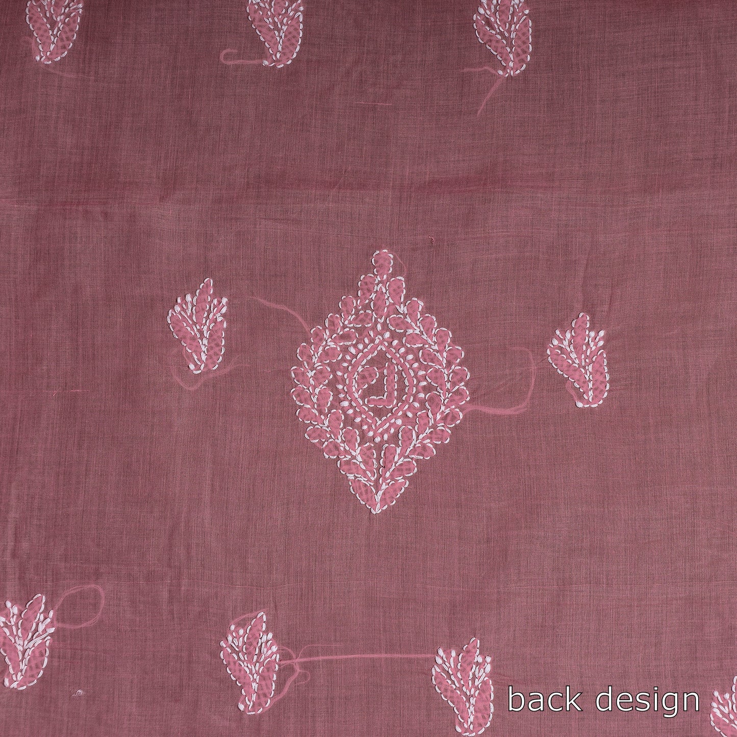Pink - Lucknow Chikankari with Parsi Style Embroidered Cotton Kurta Material - 2.9 Meter